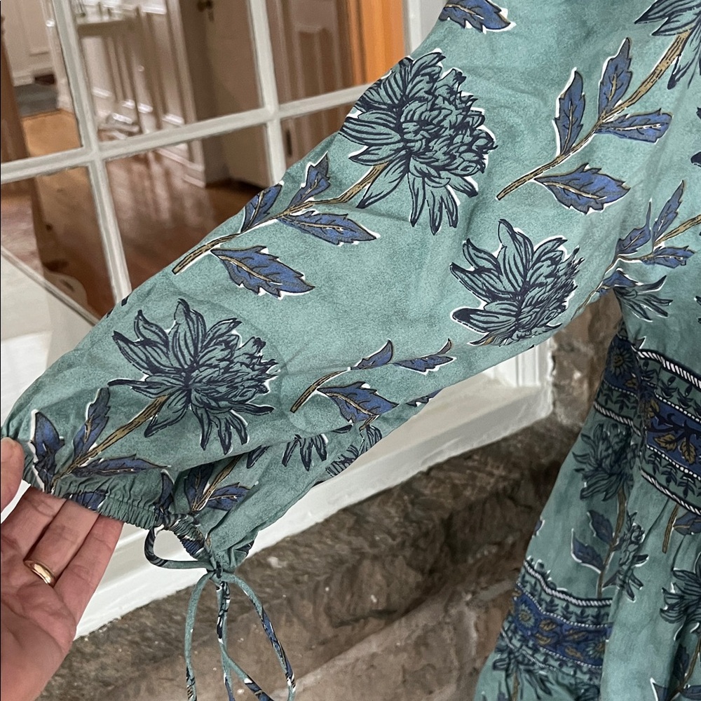 NWT Size XL Victoria Dunn Boho Sunflower Mini Dress in Cornflower. - Picture 9 of 13